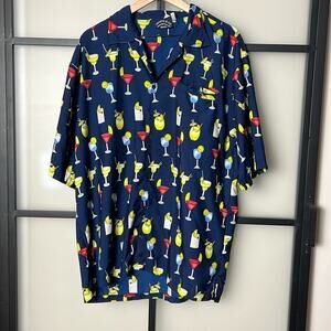 Pacific And Co Hawaiian Aloha Large Shirt Cocktail Tiki Drinks Margarita Martini